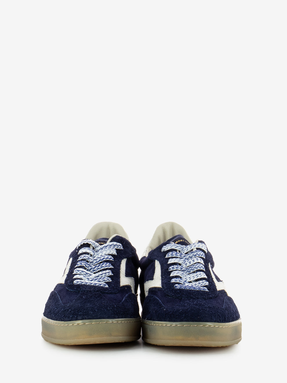 Sneakers in suede effetto used blu
