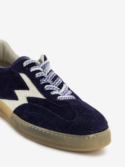 MOACONCEPT - Sneakers in suede effetto used blu