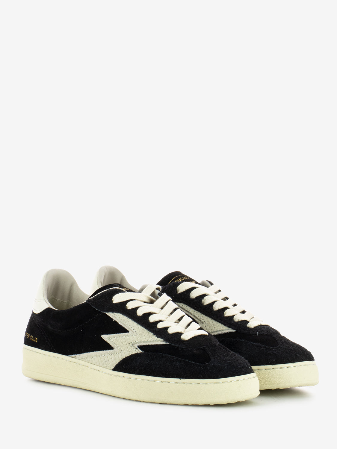 Black used effect suede sneakers