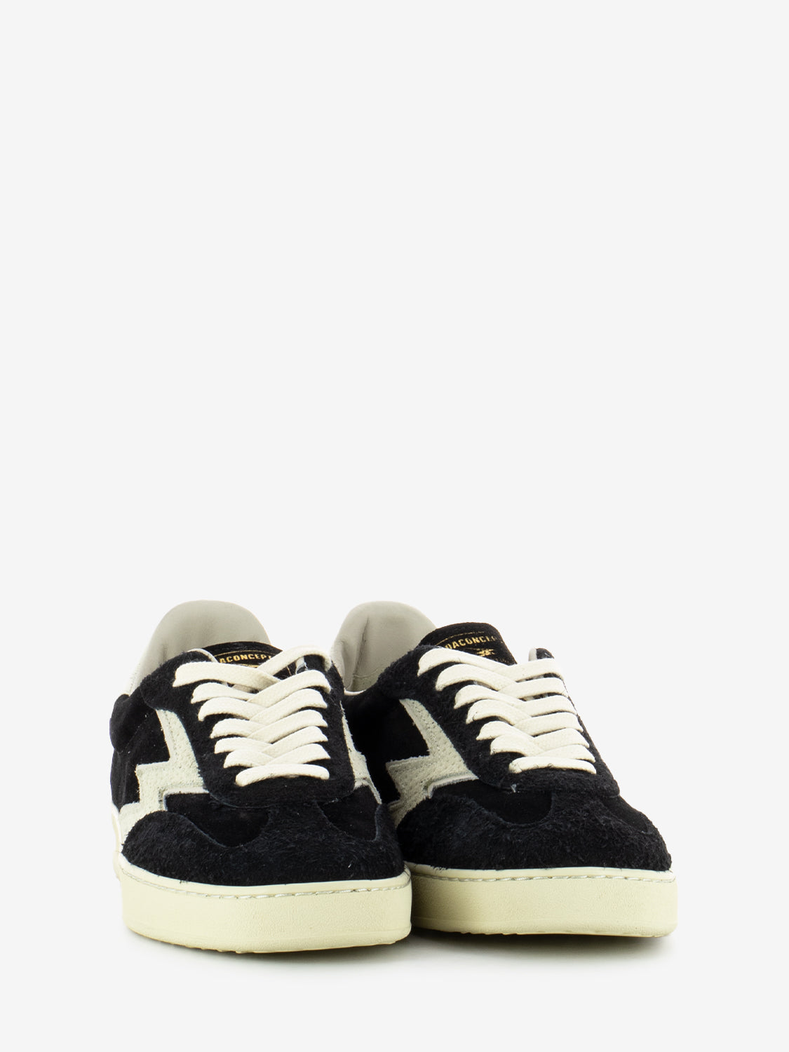 Black used effect suede sneakers