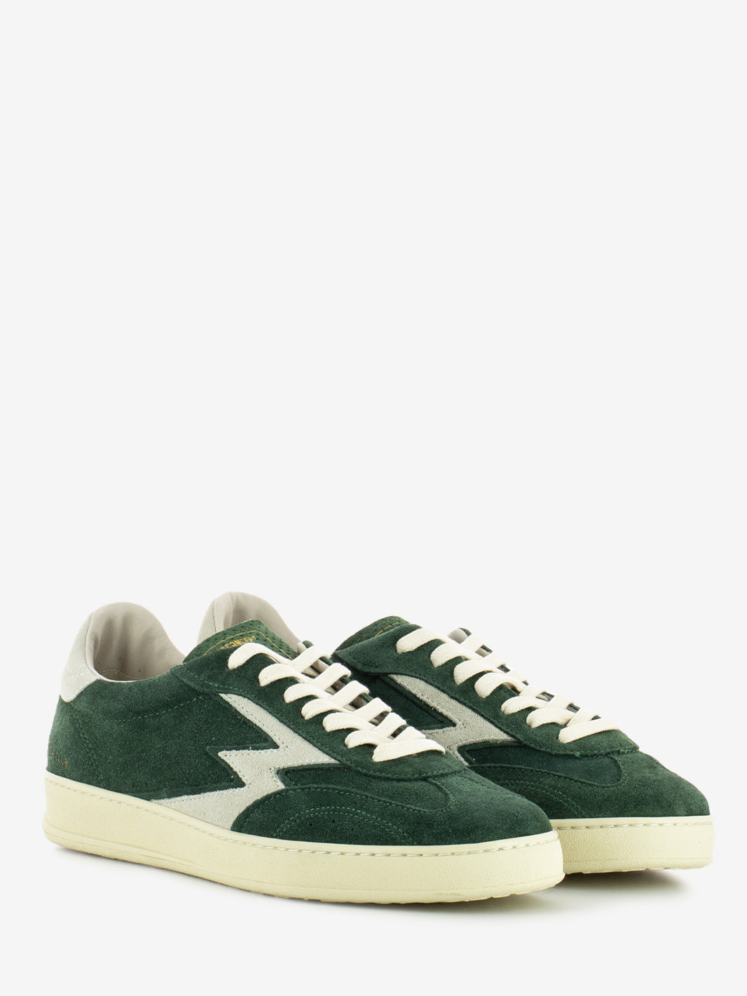 Green suede sneakers