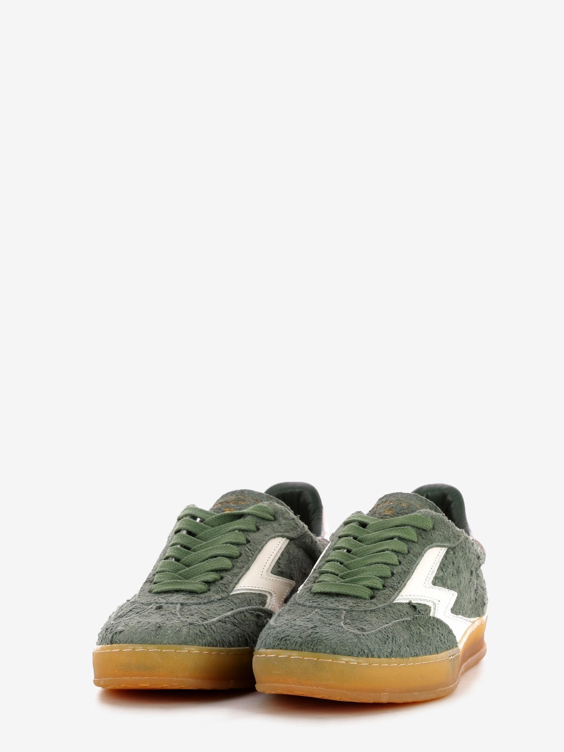 Sneakers scratched dark green / soft pink