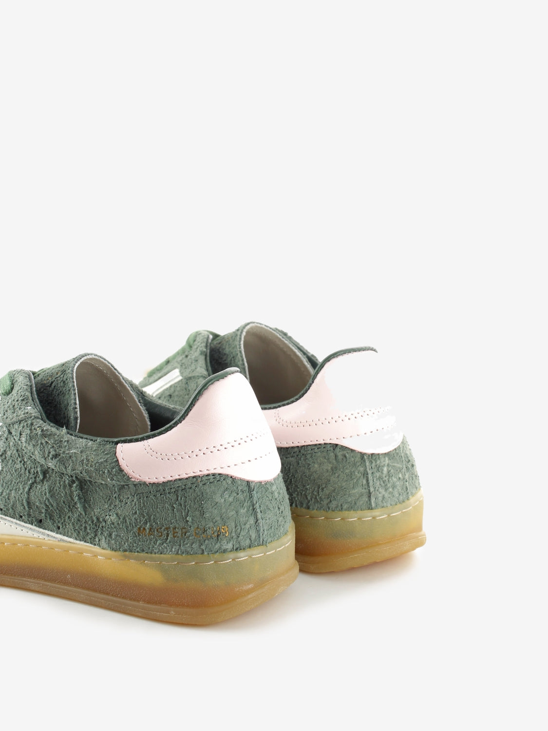 Sneakers scratched dark green / soft pink