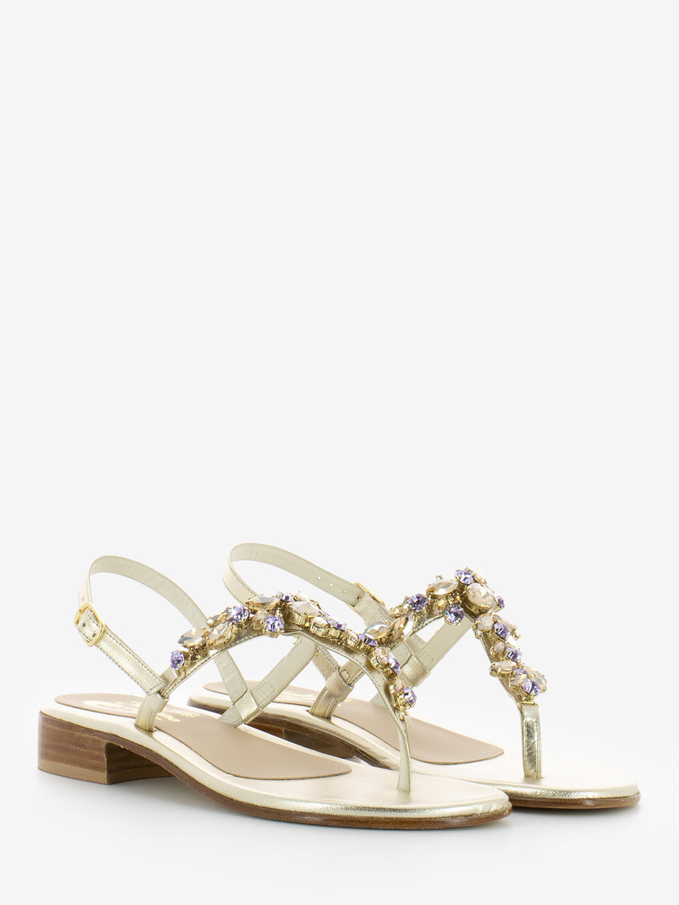 Flip flops with platinum inserts