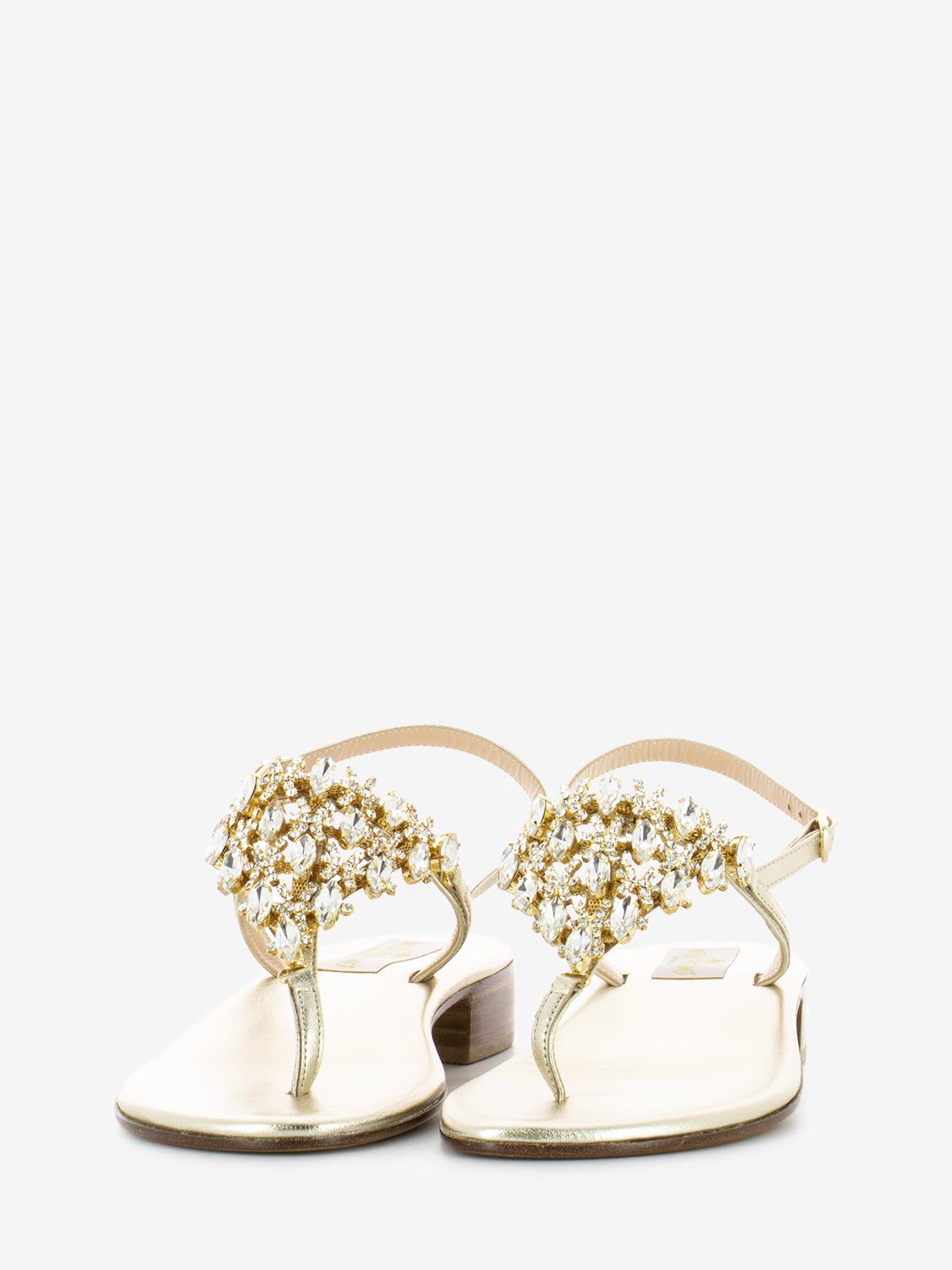 Gold/Platinum Jewel Padded Flip Flops