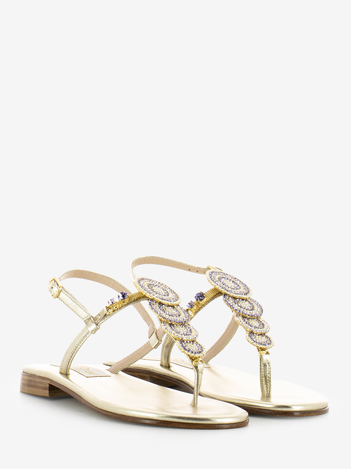 Sandali con gioiello glicine