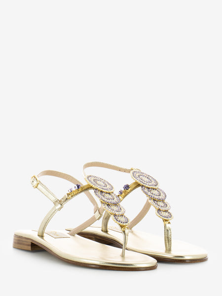 Sandali con gioiello glicine