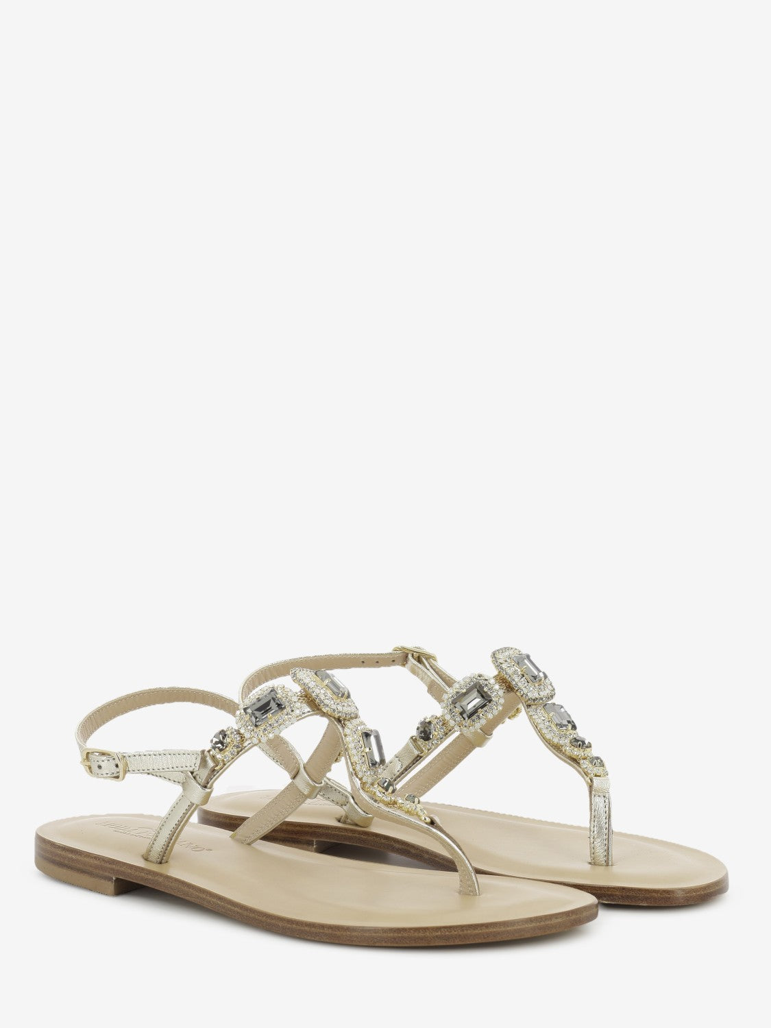 Platinum jeweled sandals