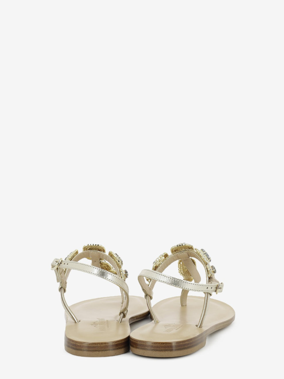 Platinum jeweled sandals