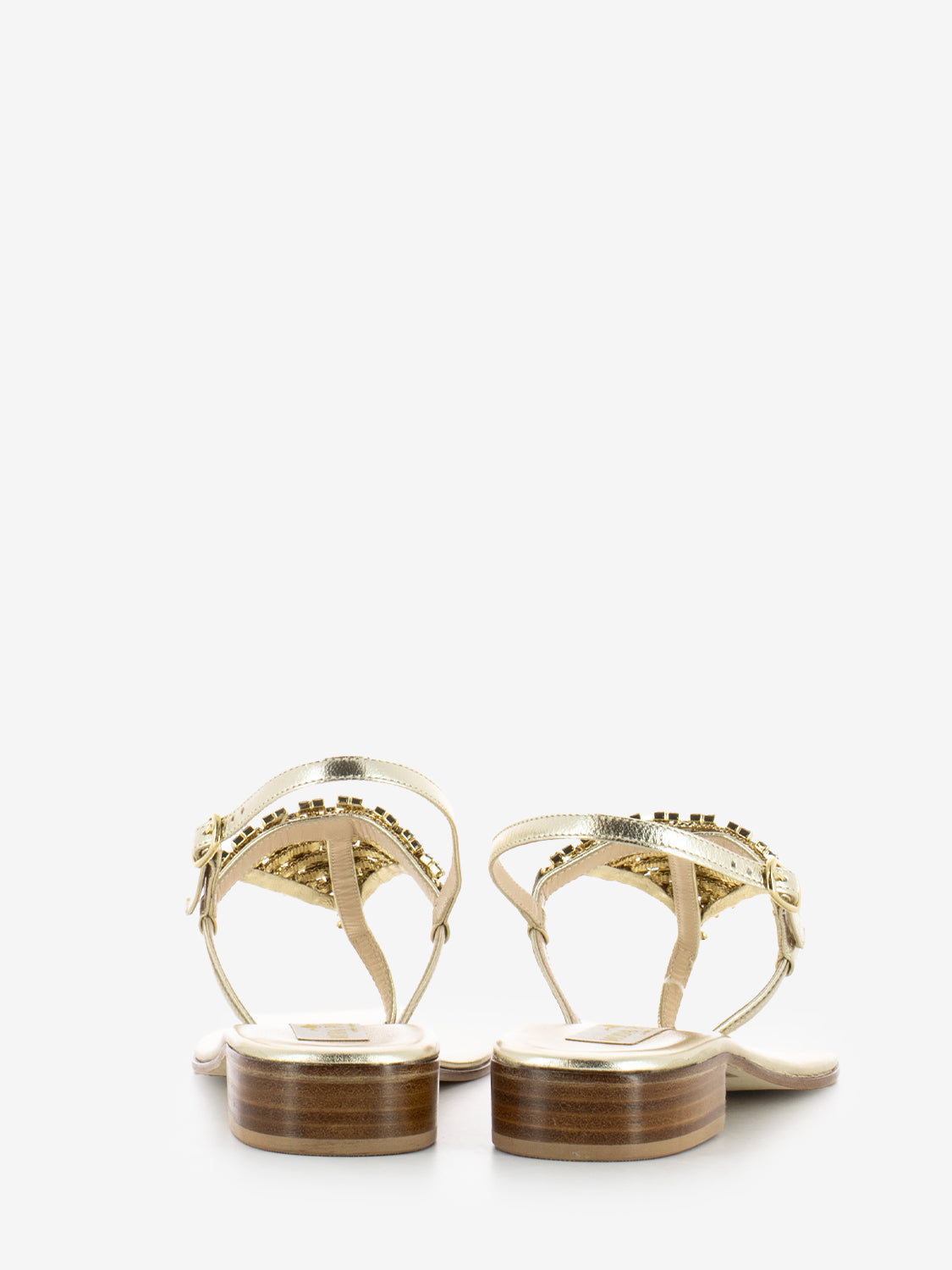 Sandali infradito con strass platino