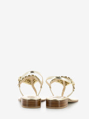 MODA POSITANO - Sandali infradito con strass platino