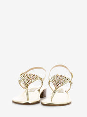 MODA POSITANO - Sandali infradito con strass platino