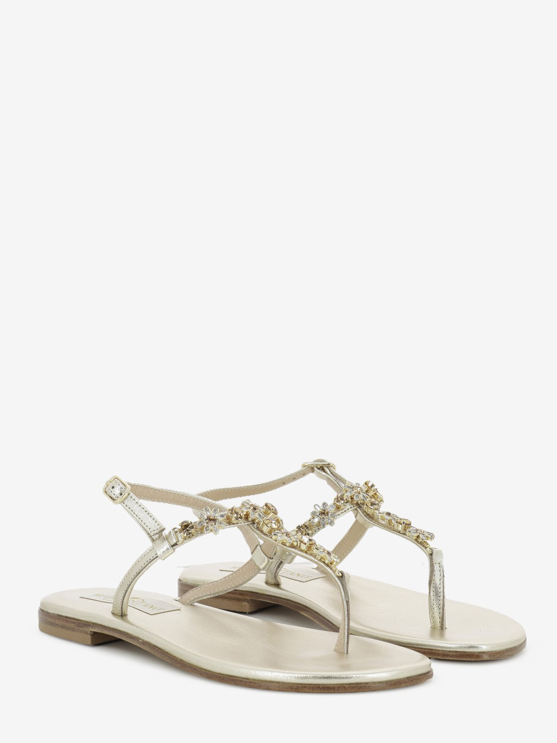 Platinum Jewel Thong Sandals