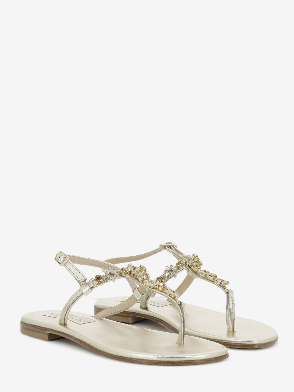 Platinum Jewel Thong Sandals