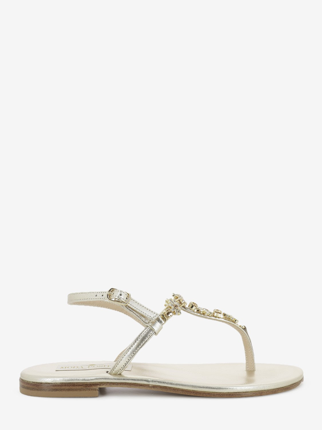 Platinum Jewel Thong Sandals