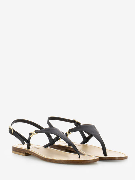 Sandali infradito in pelle nero