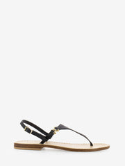 MODA POSITANO - Sandali infradito in pelle nero