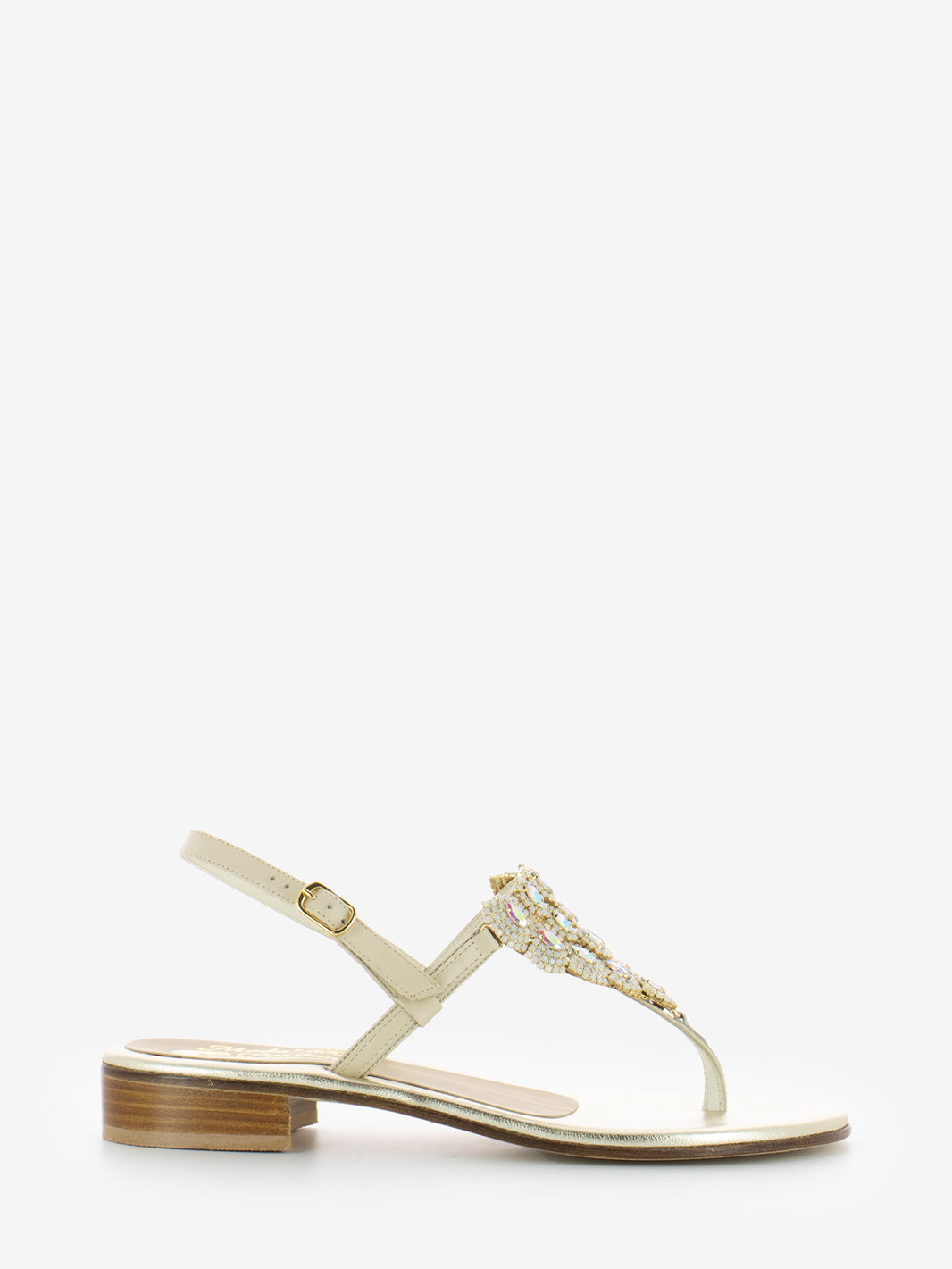 Natural flip flop sandals t.30 with opals