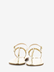 MODA POSITANO - Sandali tacco con perle argento