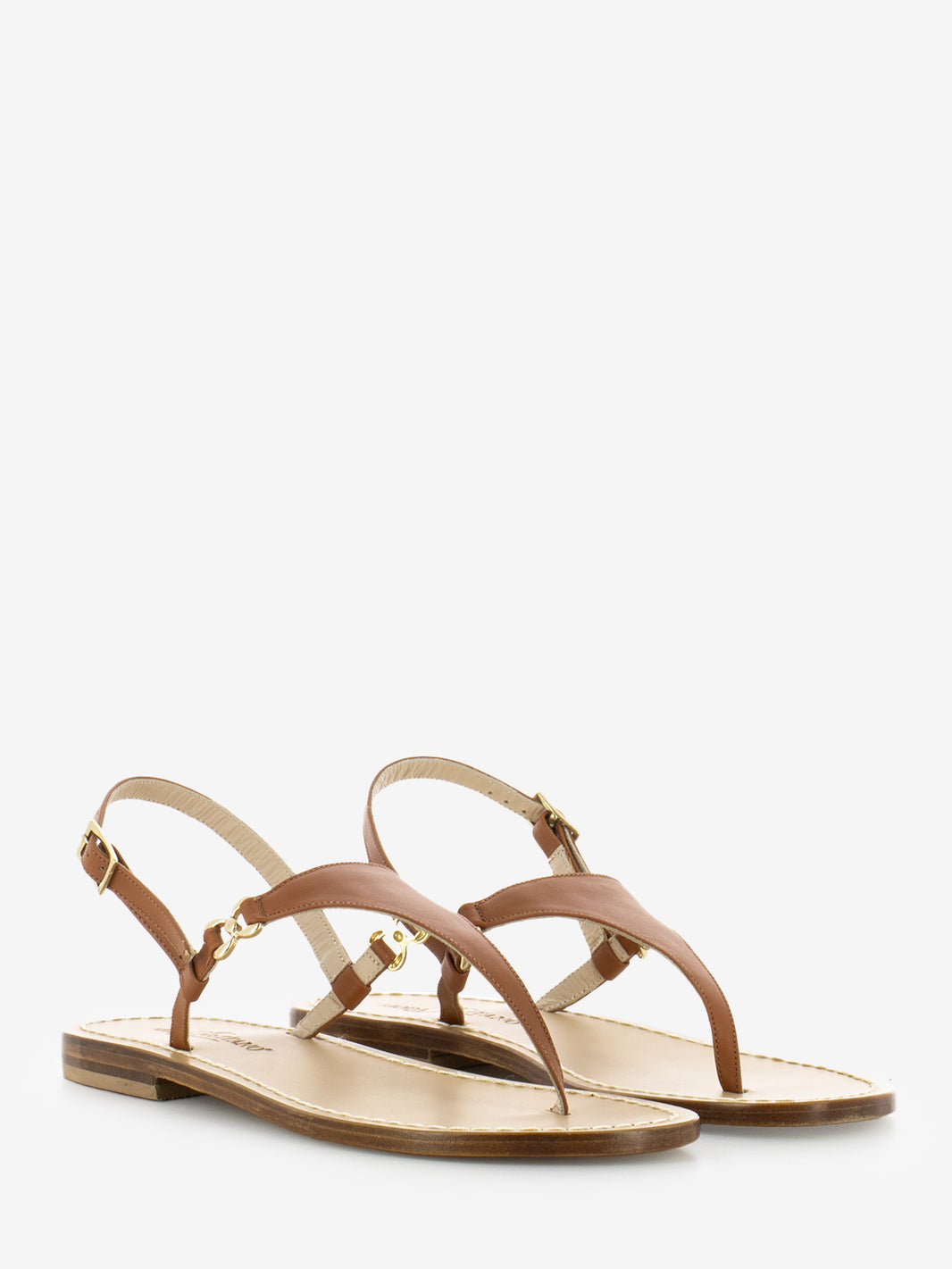 Flip flop sandal with leather strap