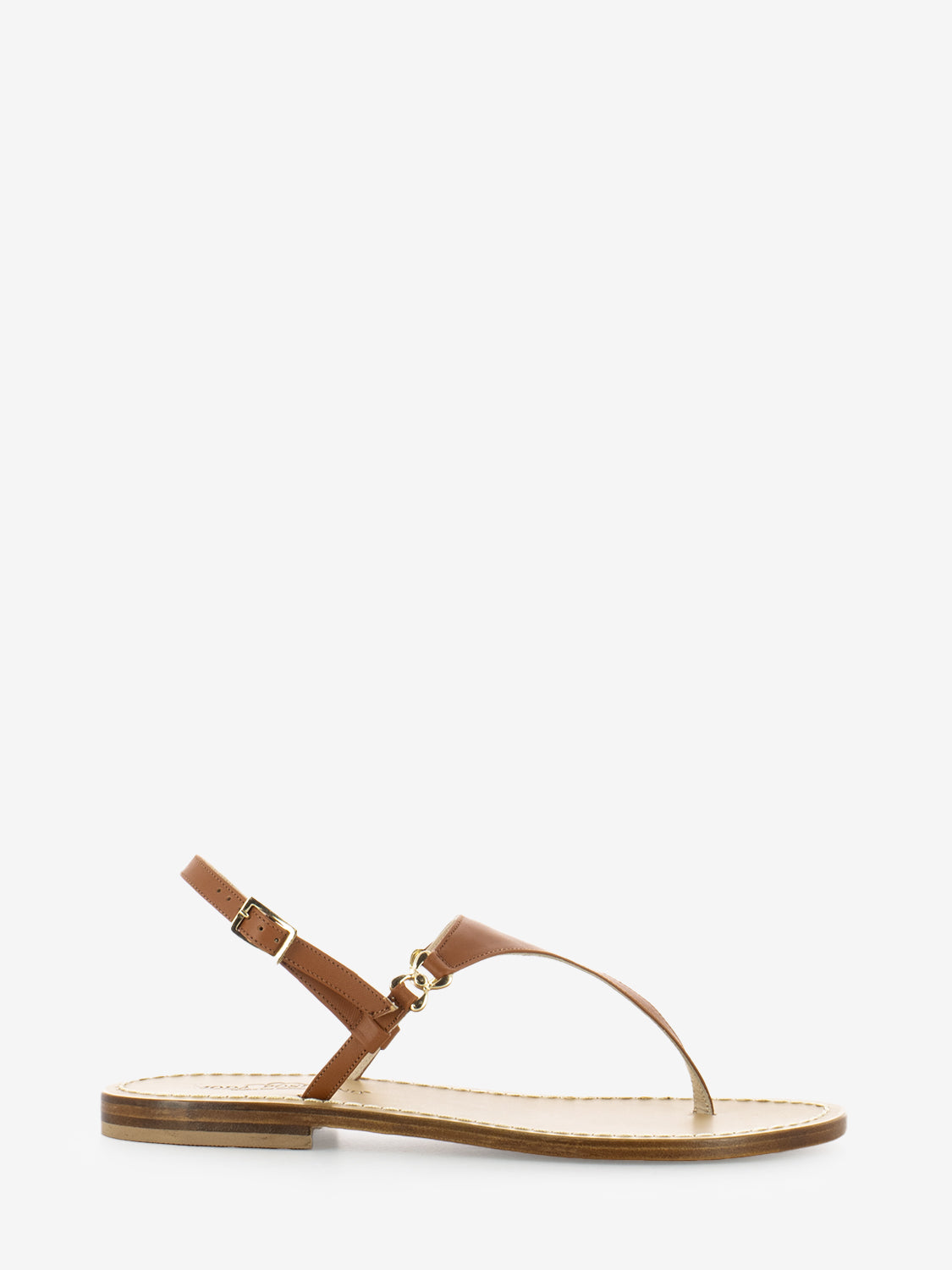 Flip flop sandal with leather strap