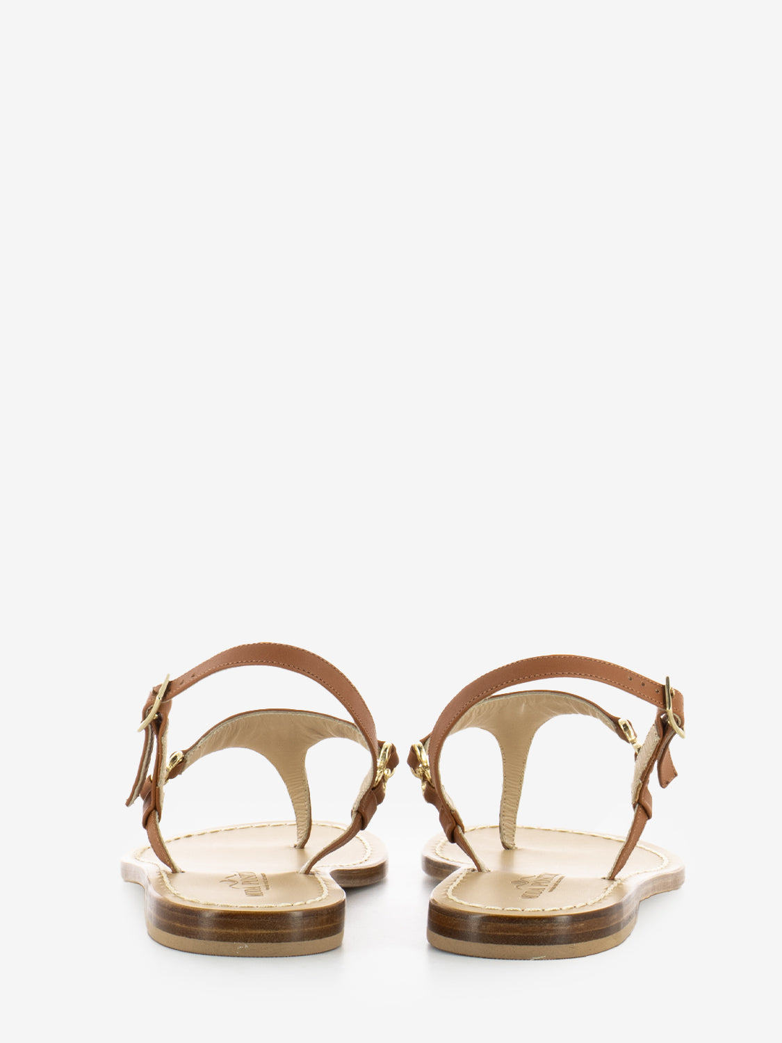 Flip flop sandal with leather strap