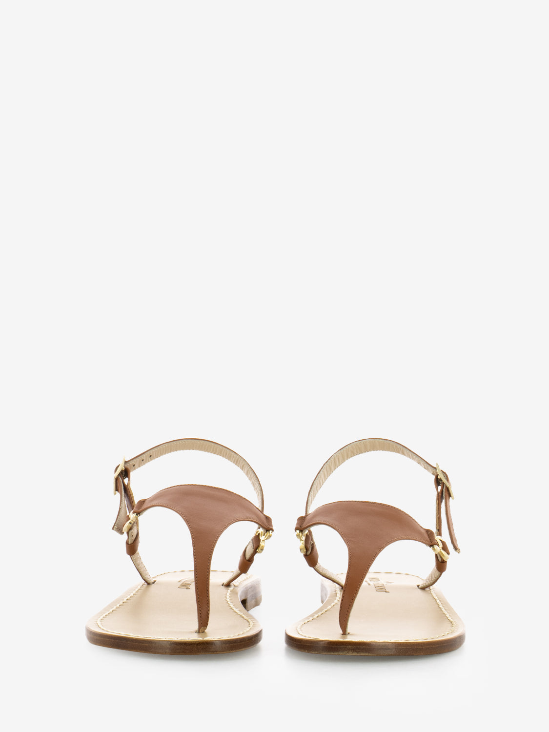 Flip flop sandal with leather strap