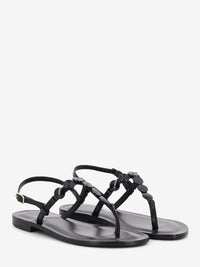 Black coin thong sandal