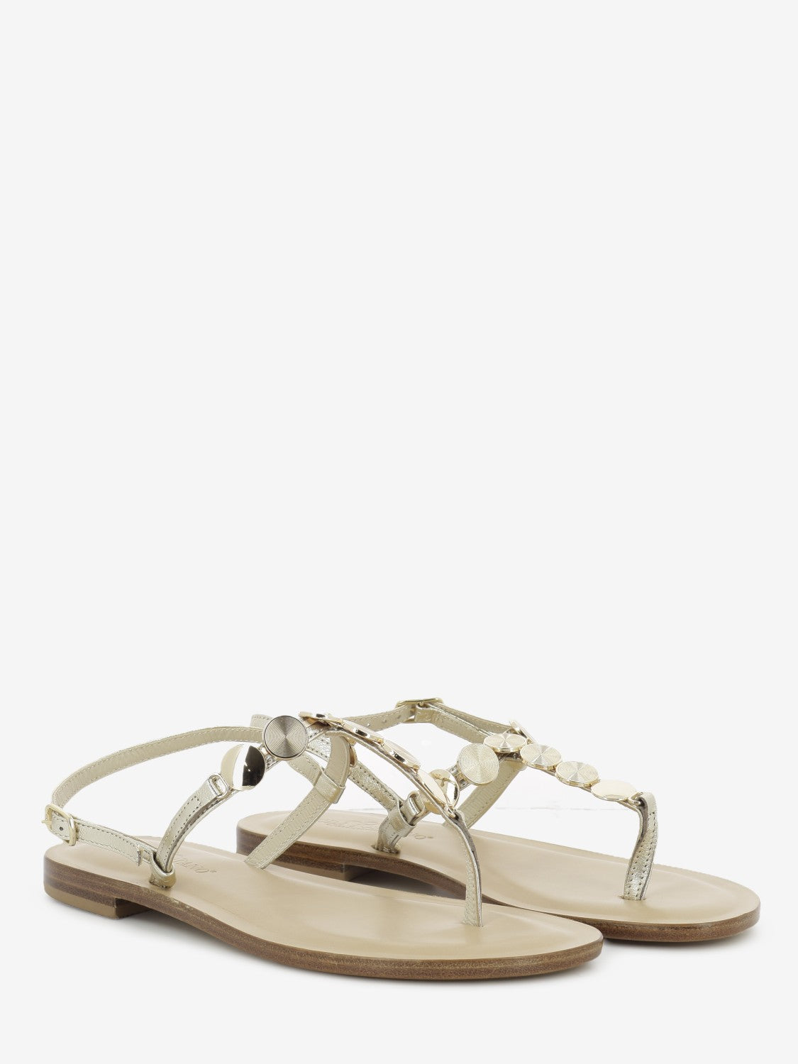 Platinum coin thong sandal