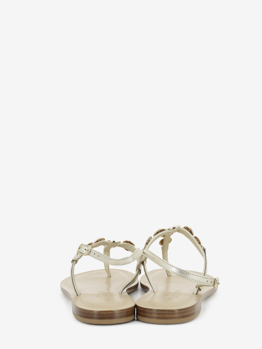 Platinum coin thong sandal