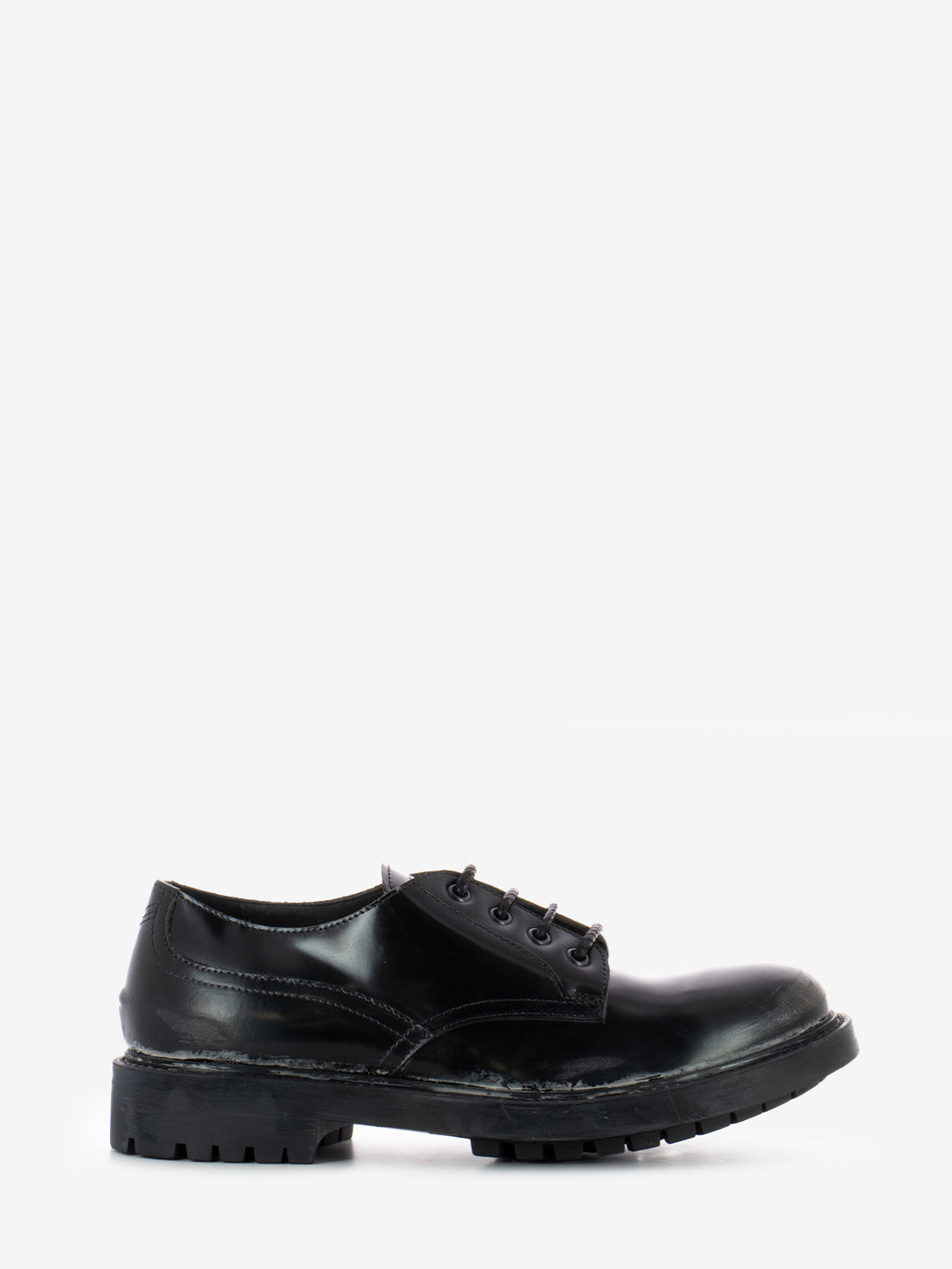 Derby in pelle effetto dirty nero
