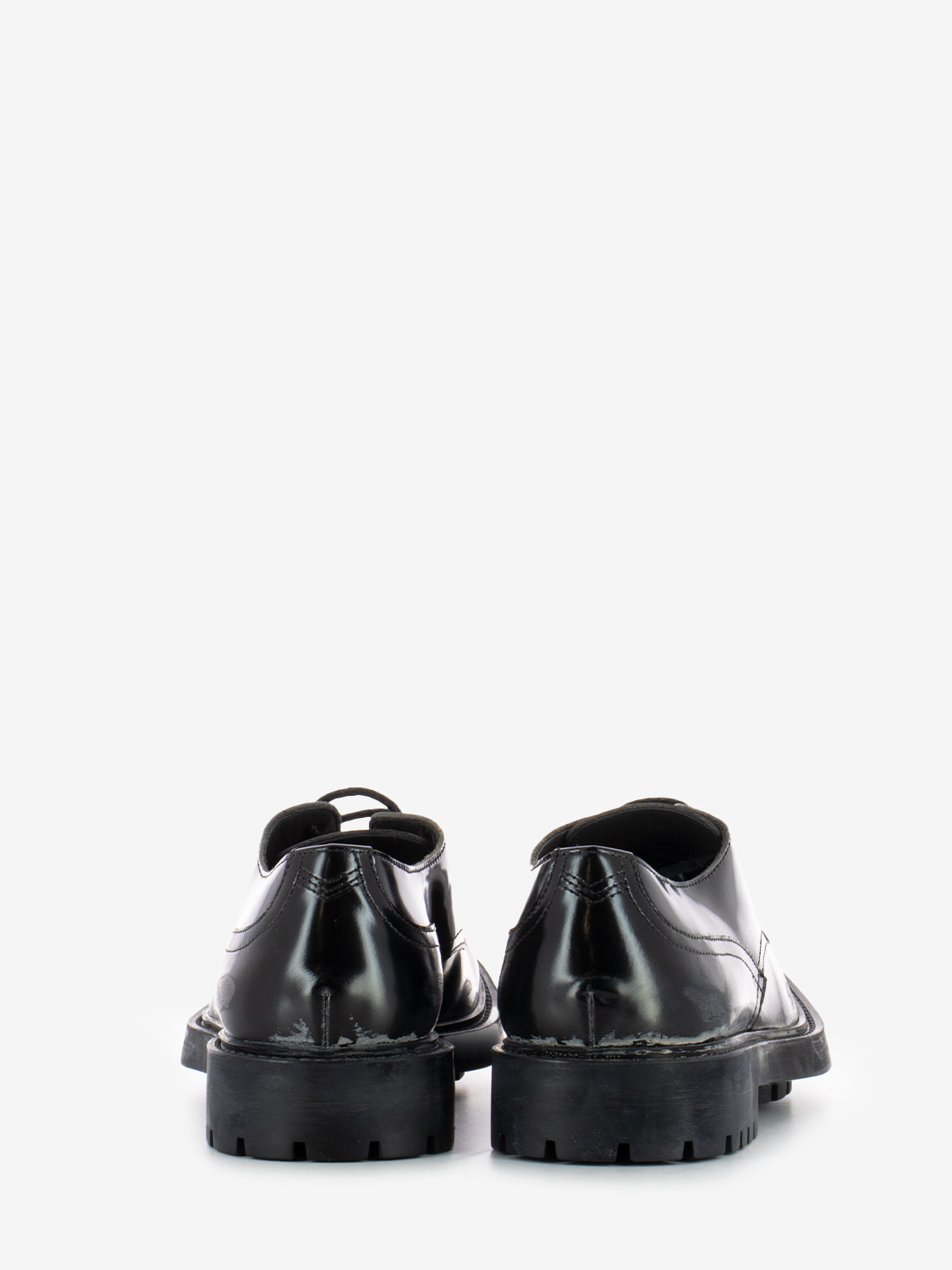 Derby in pelle effetto dirty nero