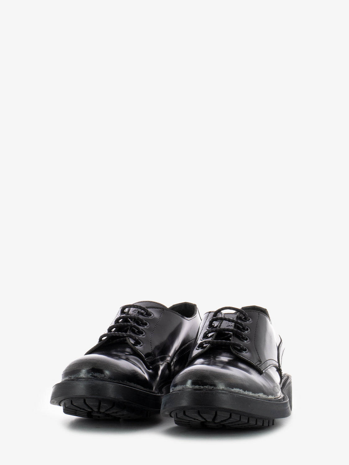 Derby in pelle effetto dirty nero