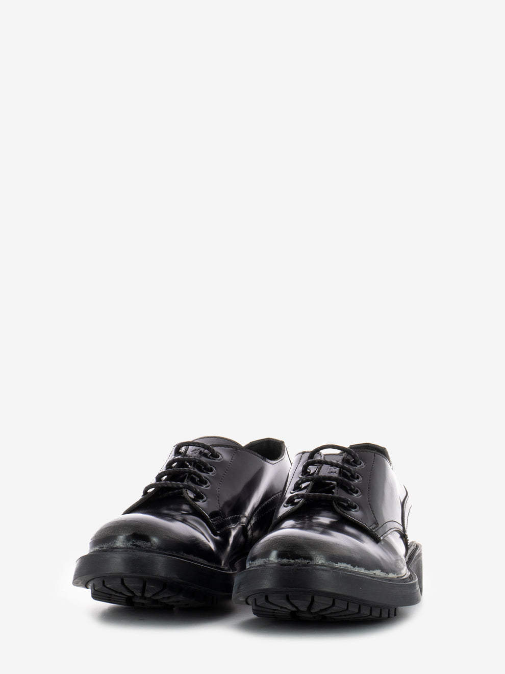 Derby in pelle effetto dirty nero