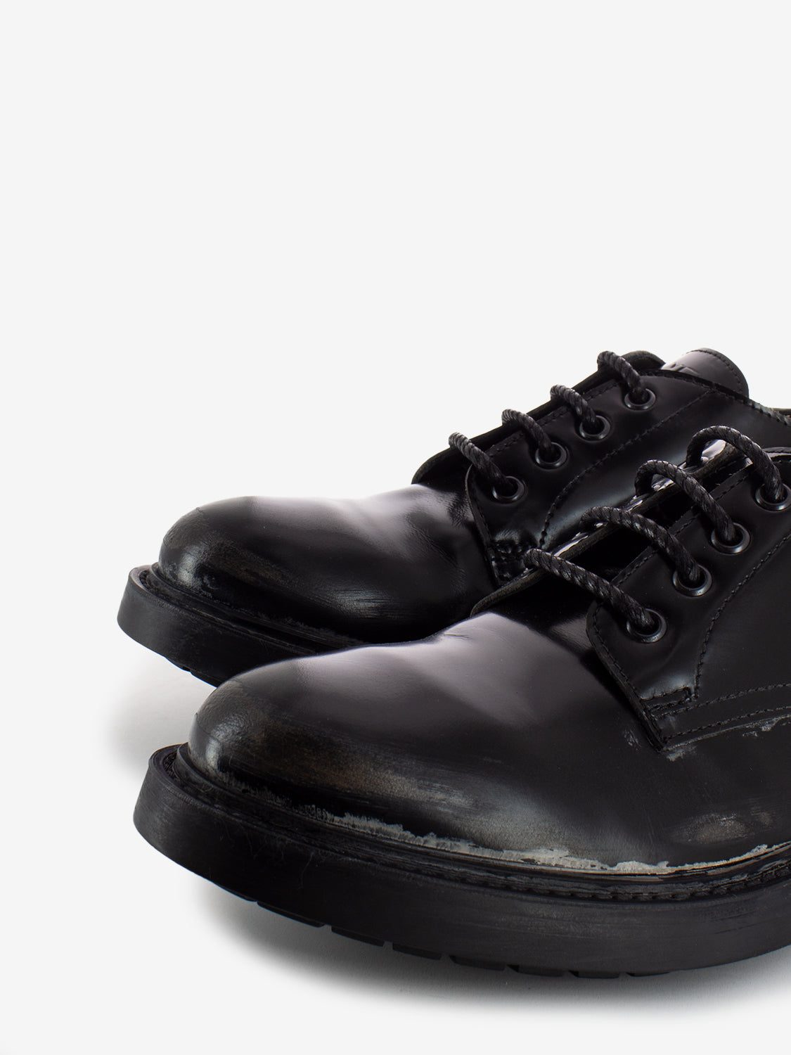 Derby in pelle effetto dirty nero
