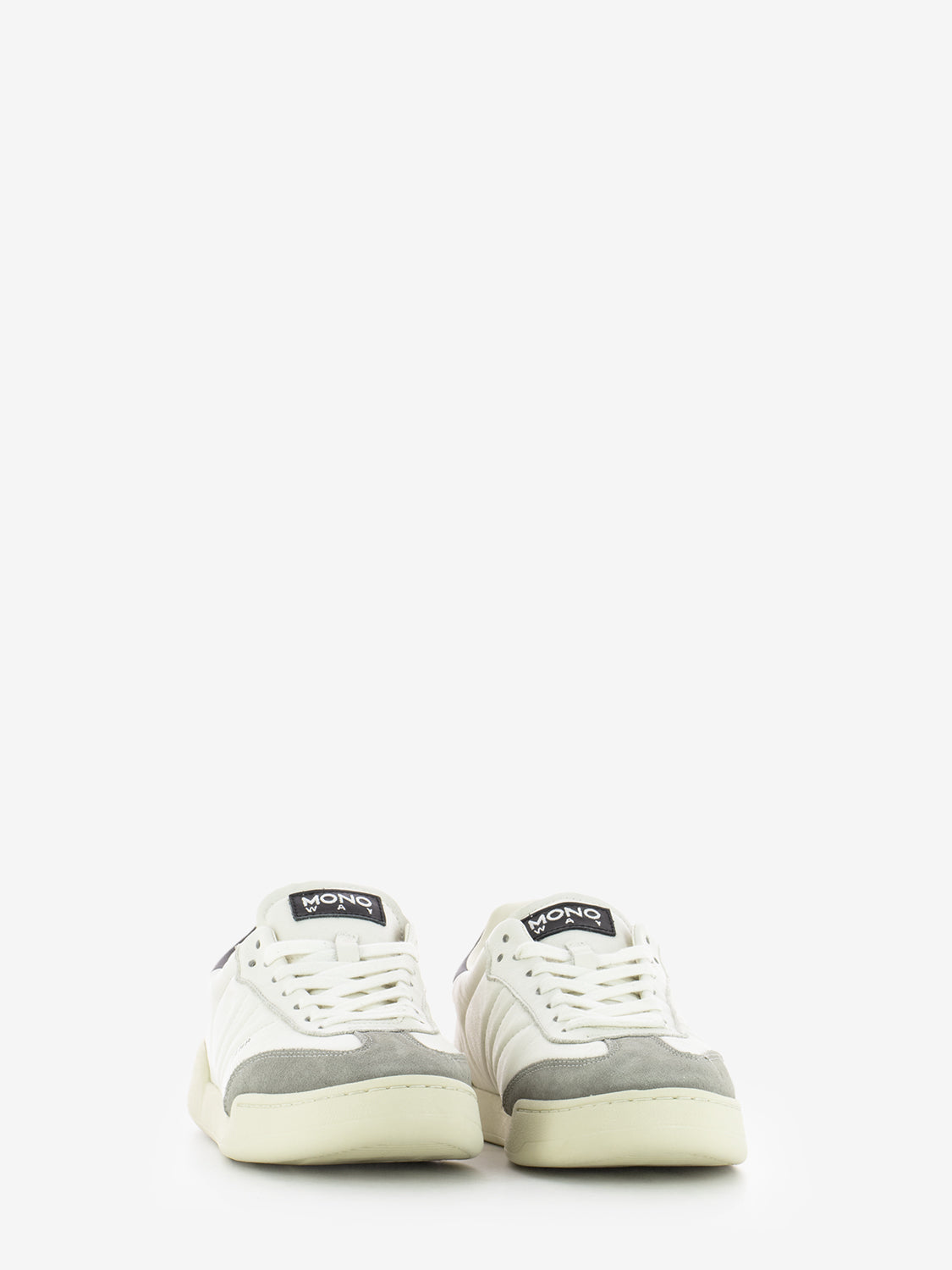 Sneakers in pelle bianco / grigio