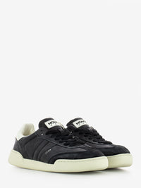 Black leather sneakers