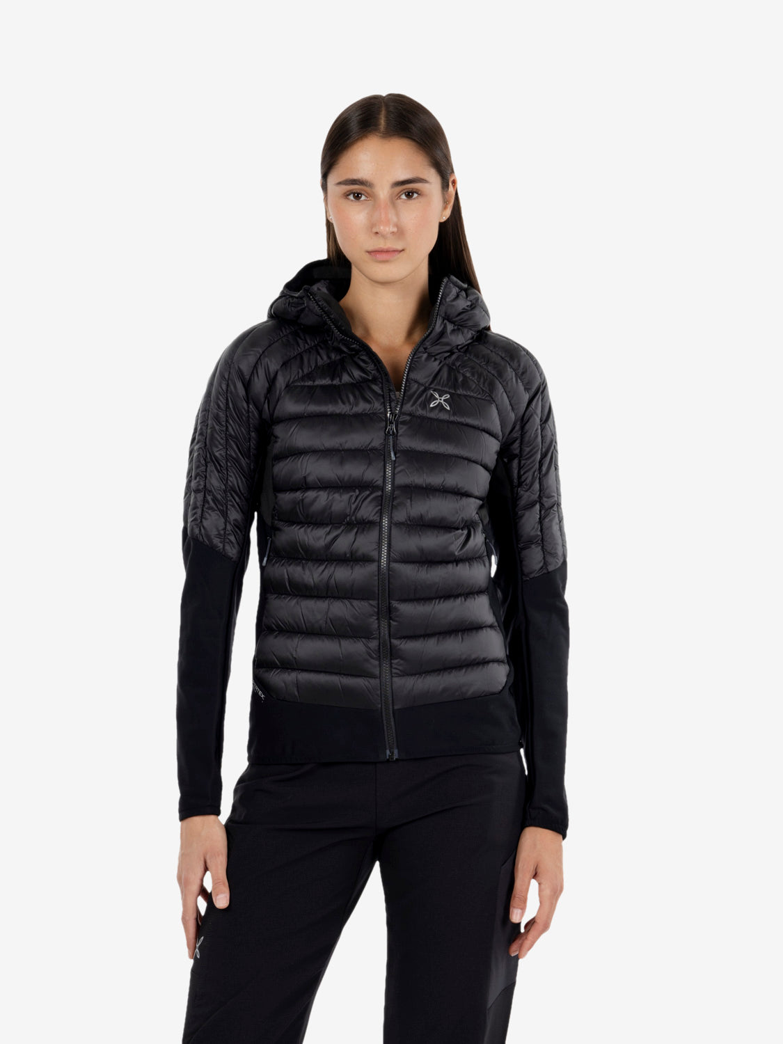 Peak Hybrid hooded jacket black