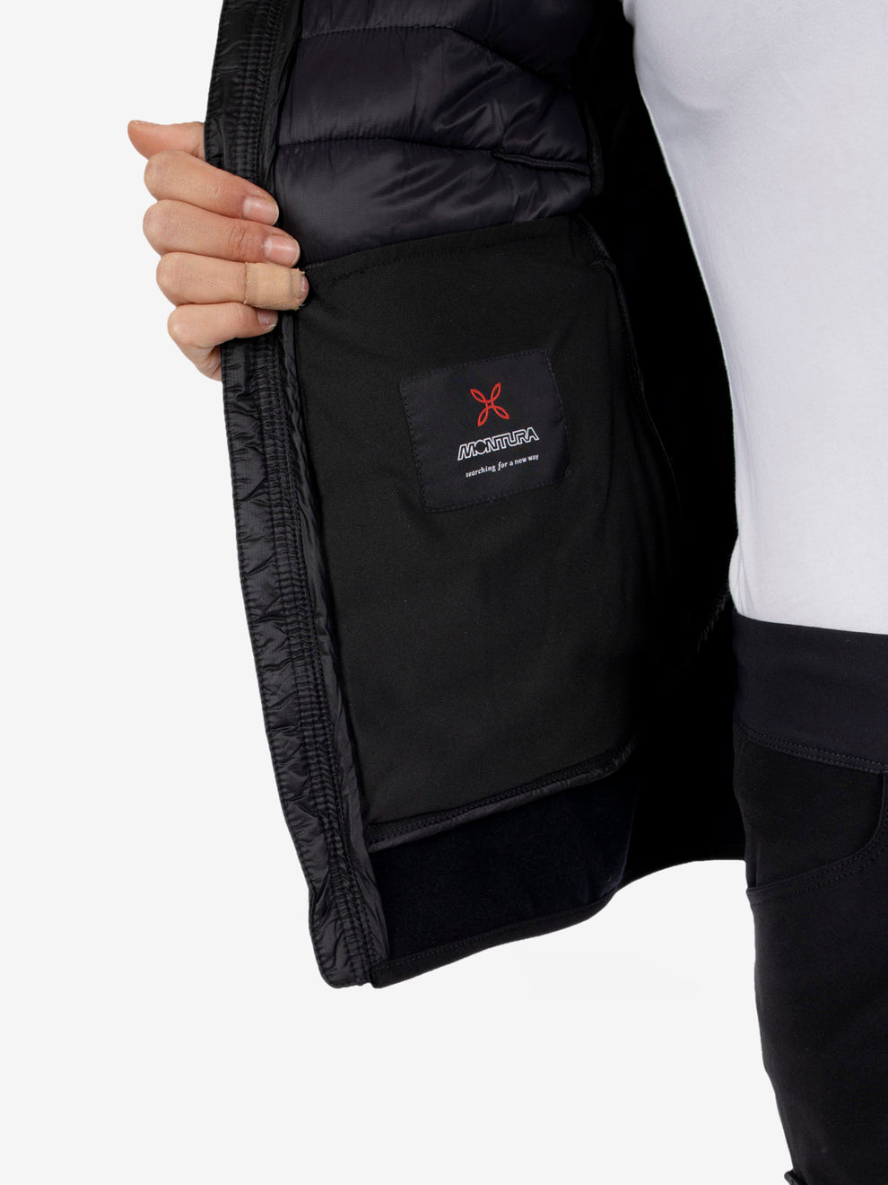 Peak Hybrid hooded jacket black