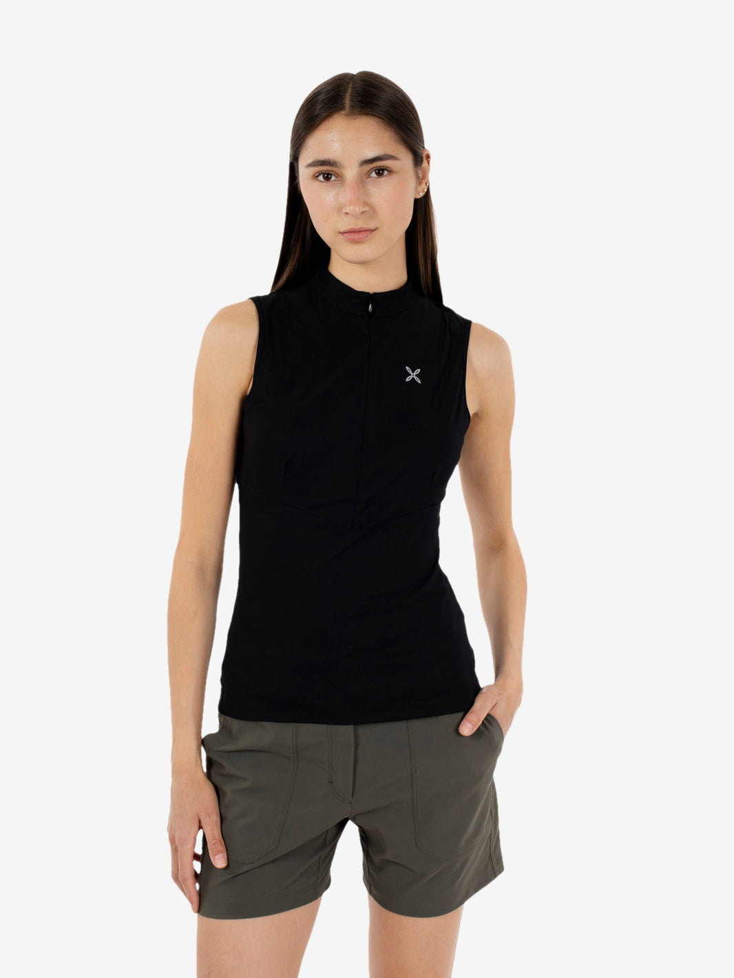 Sensi zip black tank top