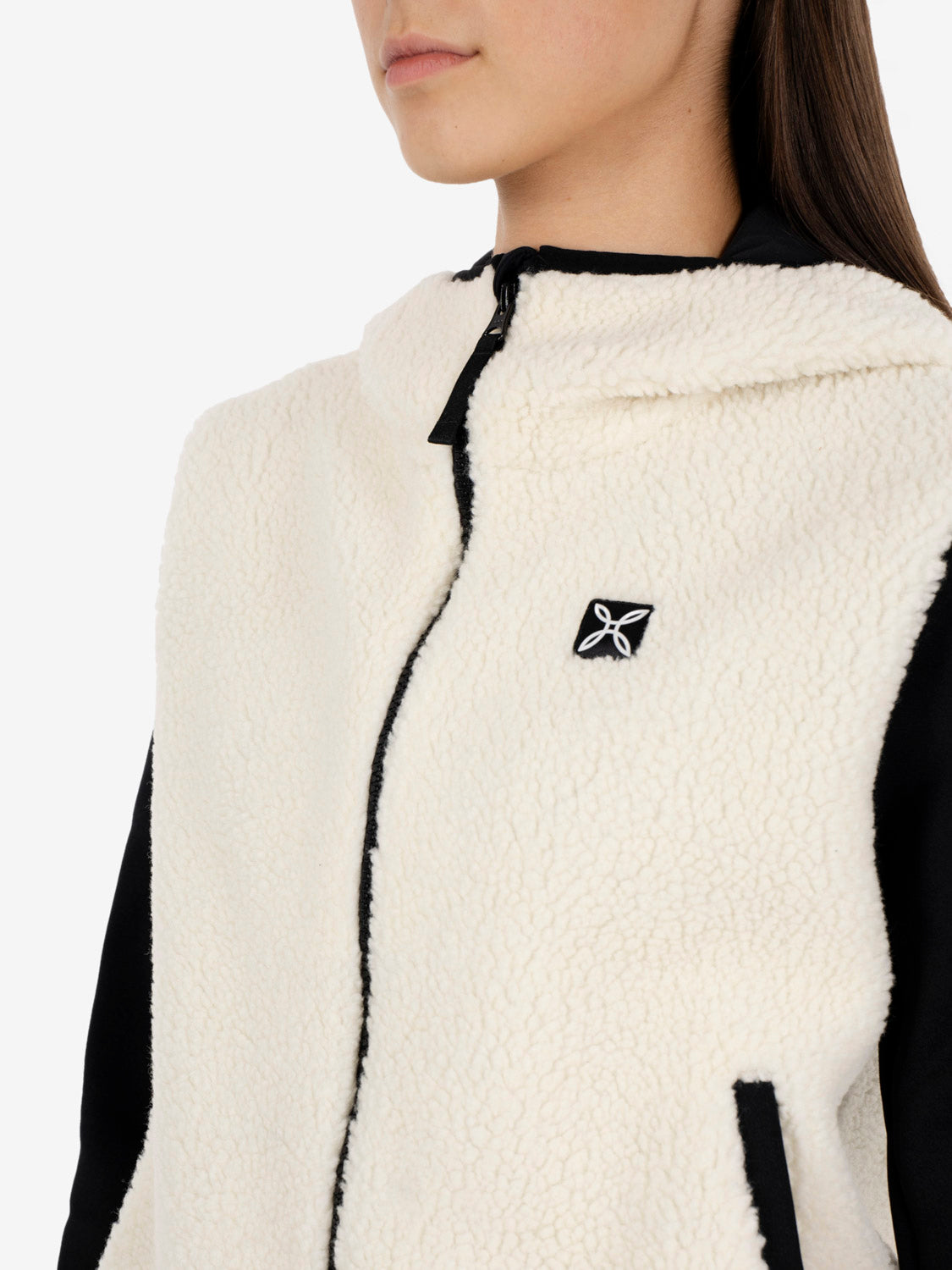 Sherpa mix jacket woman panna