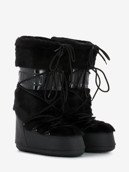 Moon boot Icon faux fur black