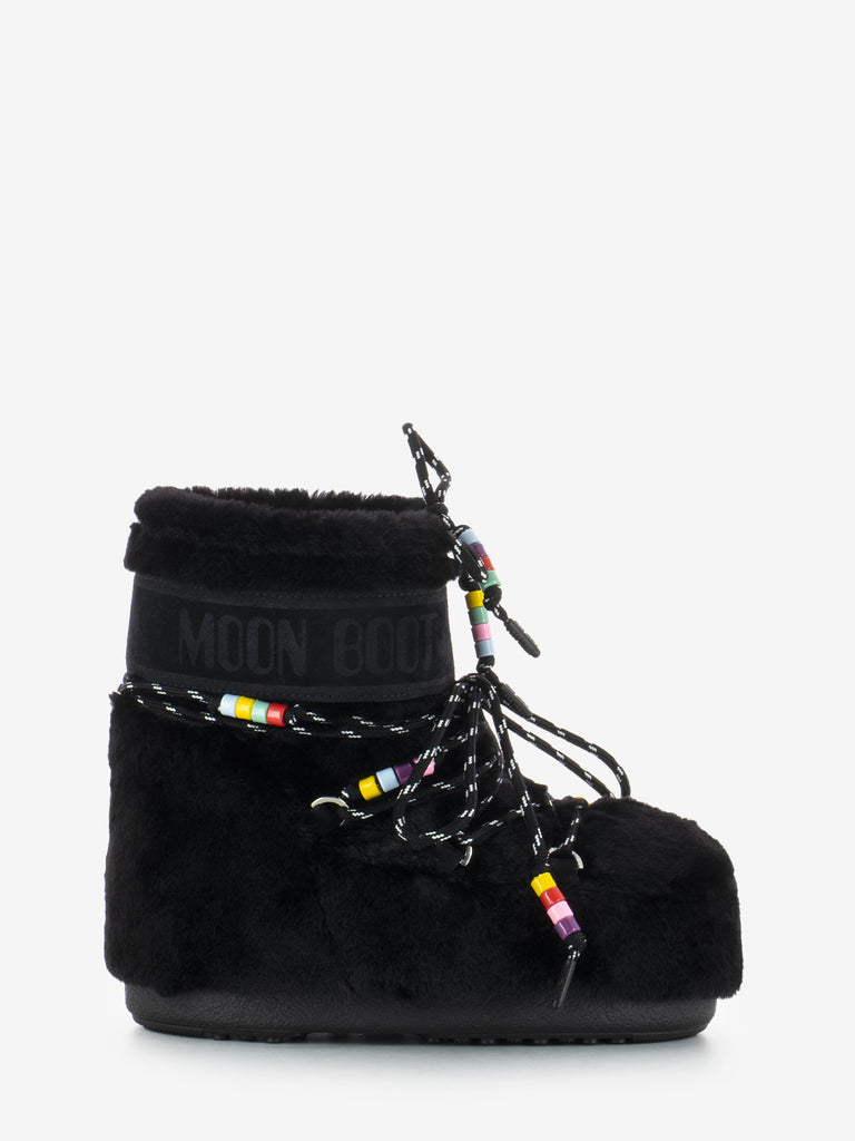 MOON BOOT - MB Icon low faux breads fur black