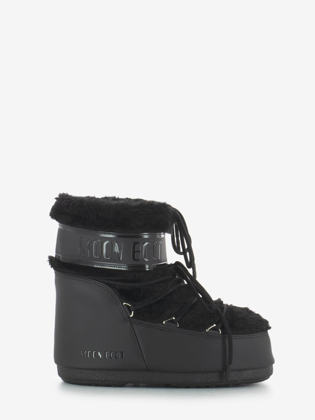 MB icon low faux fur optical black