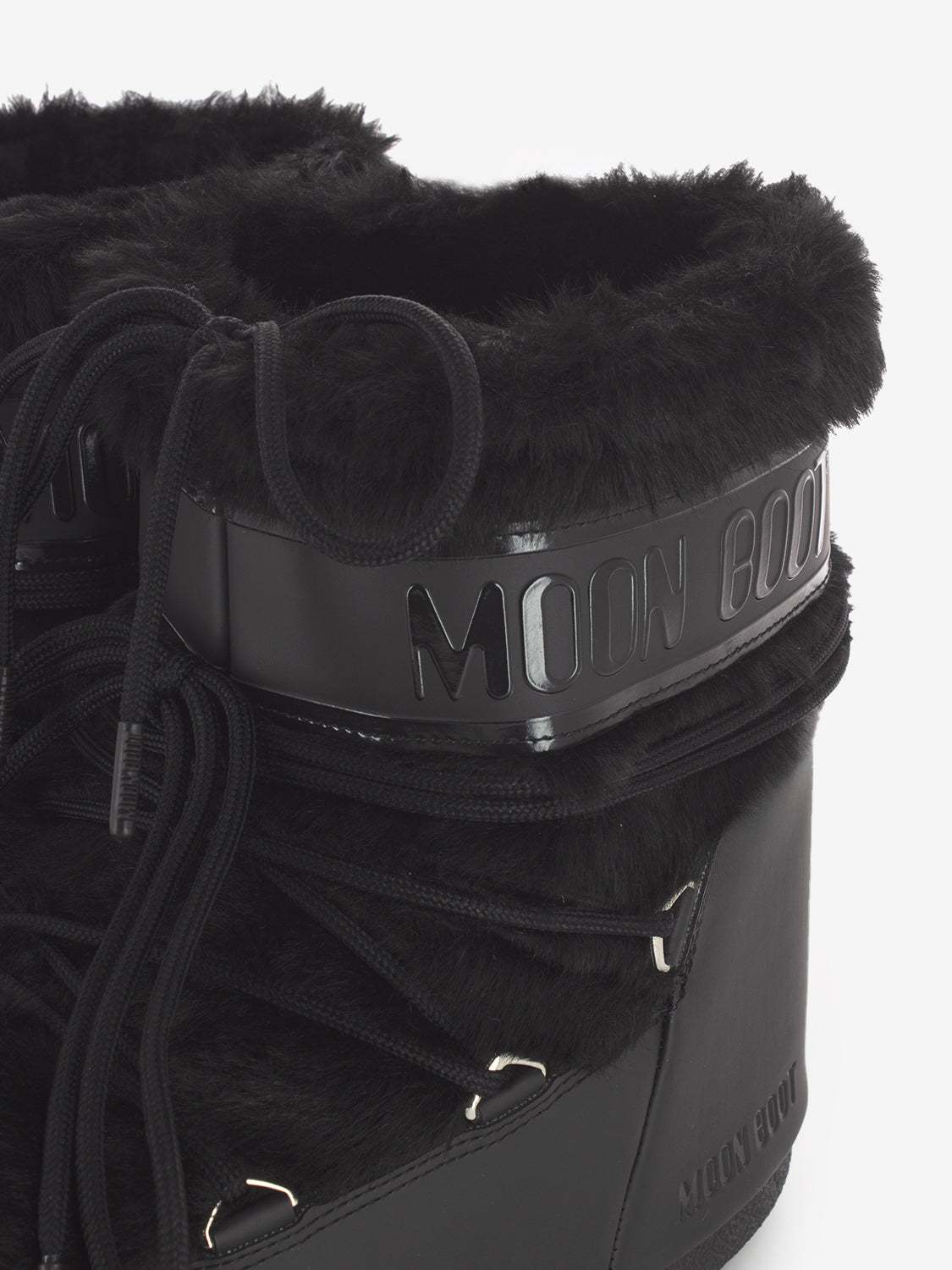 MB icon low faux fur optical black