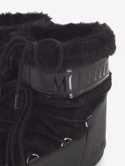 MOON BOOT - MB icon low faux fur optical black