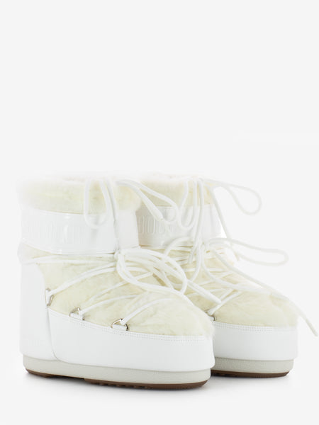 MB icon low faux fur optical white