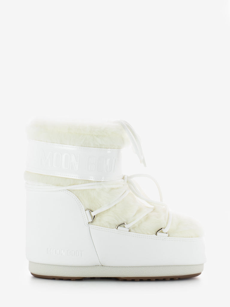 MOON BOOT - MB icon low faux fur optical white