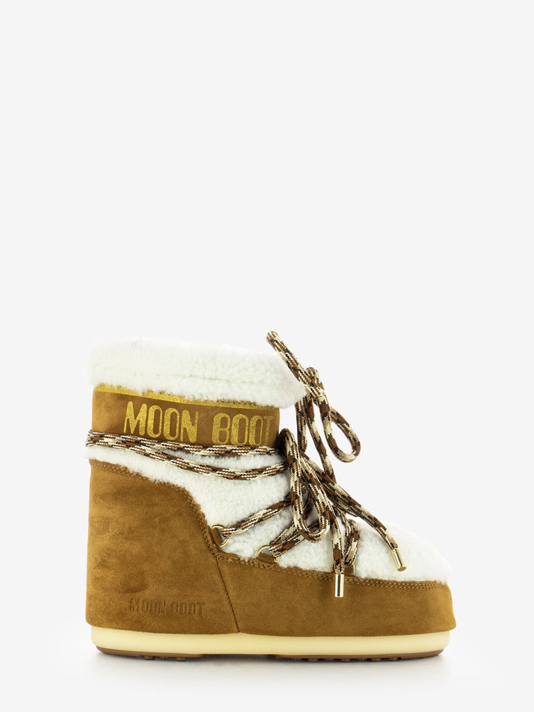 MOON BOOT - MB Icon low shearling whisky / off white