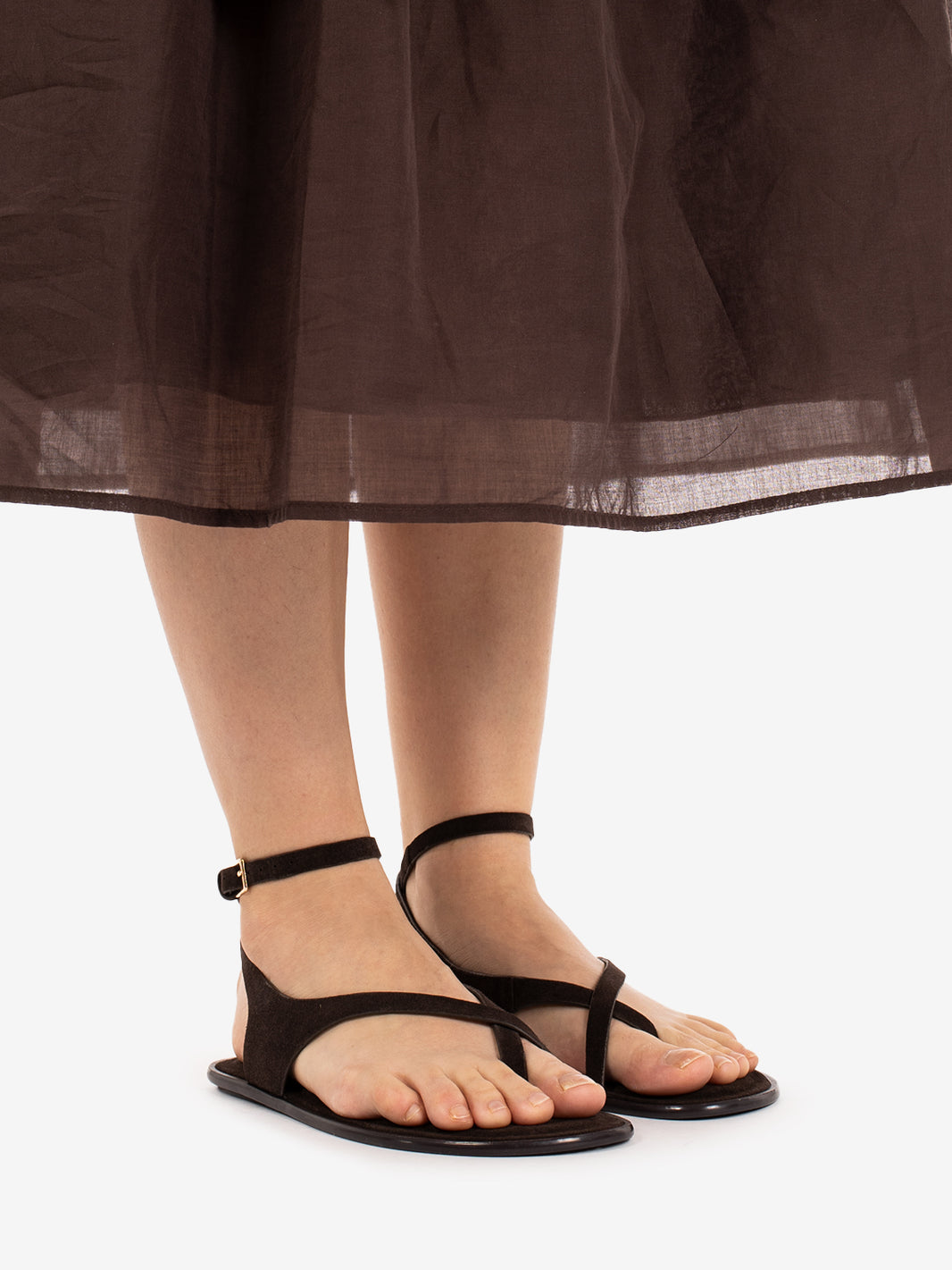 Flip-flop sandal Cow suede brown